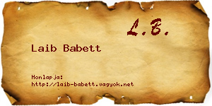 Laib Babett névjegykártya